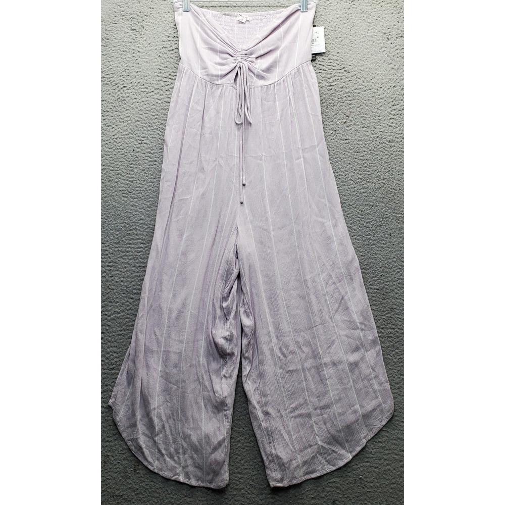 O'Neill Hadley Strapless Jumpsuit Womens Medium Multi Striped Smocked Wide Leg
